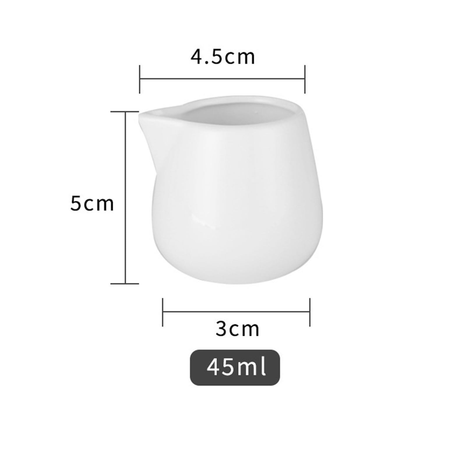 Taza de café Latte Art, té de la tarde, jarra de leche de cerámica, herramientas for hacer Barista, 3 uds. Para café(White-45ml)