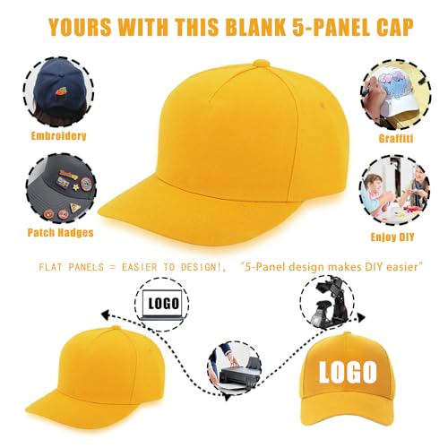 Image of 12 Pack Seamless Baseball Caps Wholesale Bulk - No Center Seam, DIY Friendly, Adjustable Breathable Lightweight for Men Women