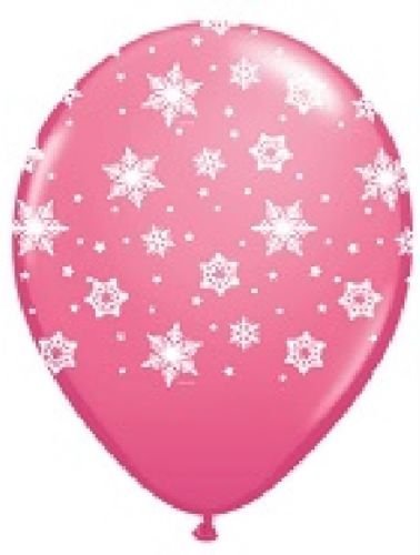 LOONBALLOON Snowflake Winter Theme Rose Pink Snow Flake (6) 11