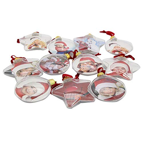 1 PCS De Noël en Plastique Transparent Photo Cinq Étoiles Balle Décorations De Noël Arbre Suspendu Décor pour La Maison De Bricolage Partie