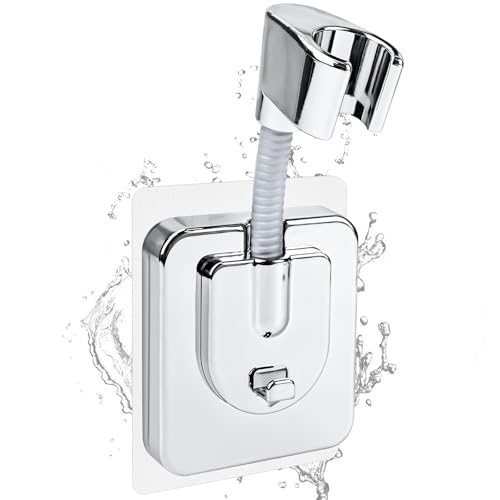 FLEXNOVA Duschkopfhalterung Ohne Bohren,Duschhalterung Ohne Bohren,Duschbrause Handbrause Halterung,Duschkopfhalter für Duschkopf Shower Head Holder Wand-Brausehalterung Verstellbar für Das Bad