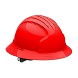 Evolution Deluxe 6161 280-EV6161V-60 Vented, Full Brim Hard Hat with HDPE Shell, 6-Point Polyester Suspension and Wheel Ratchet Adjustment