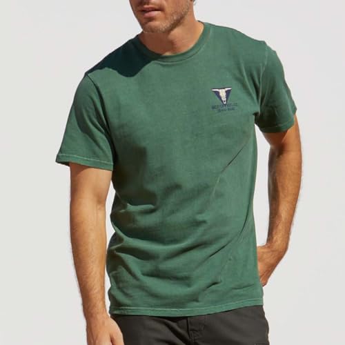 T-shirt Vert Brixton Galveston avec Graphisme Rétro et Look Américain - 2