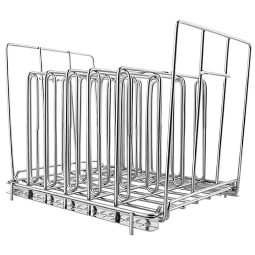 Estante de separación de alimentos de acero inoxidable con 5 separadores ajustables, montaje vertical, para cocinar filetes, cordero, pescado (plata)