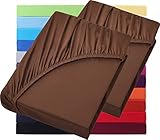tausendfach verkauftes Markenprodukt von NatureMark: 2er Set Jersey Basic Spannbettlaken aus 100% Baumwolle passend für Matratzen mit der Größe 90x190 bis 100x200 cm