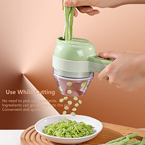 4 In 1 Portable Auto Vegetable Cutter Set，Electric Garlic Chopper With Clean Brush, Mini Handheld Wireless Food Chopper For Salad Onion Veggie Meat Pepper Chili Celery Ginger #TOP3