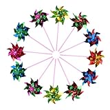 FUNOMOCYA Colorful Windmill Kids Pinwheel Toy 50Pc Plastic Decorative Lawn Garden Outdoor Play Party Favor Landscape Decor
