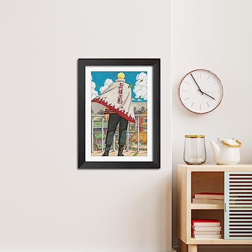 Image of TenorArts Naruto Hokage Photo Frame Laminated Poster Framed Painting with Matt Finish Black Textures (12inches x 9inches)