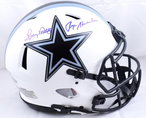 R. Staubach T. Dorsett Signed Cowboys F/S Lunar Speed Authentic Helmet-Beckett W