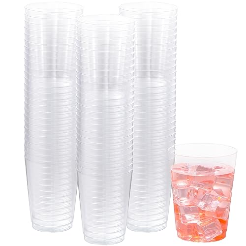 I00000 200pcs Clear Plastic Cups - 10 OZ Heavy Duty Disposable Plastic Cups for Cocktail and Drinking - Premium Clear Disposable Cups for Wedding, Thanksgiving, Birthday, Halloween, Christmas Party by I00000 - Used condition - CA$32.09