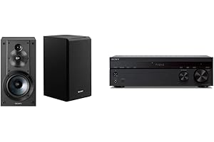 SSCS5 3-way 3-Driver Bookshelf Speaker System & STR-DH190 2-Channel Home Stereo Receiver