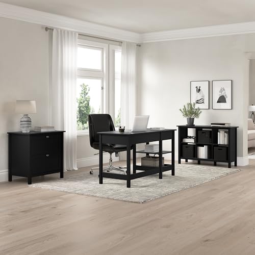 Bush Furniture Broadview 2 Drawer Lateral File Cabinet in Classic Black, Letter and Legal-Size Document Storage for Home Office - Thumbnail 3