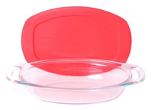 Pyrex Easy Grab 1.3 Quart Glass Oval Bakeware Dish