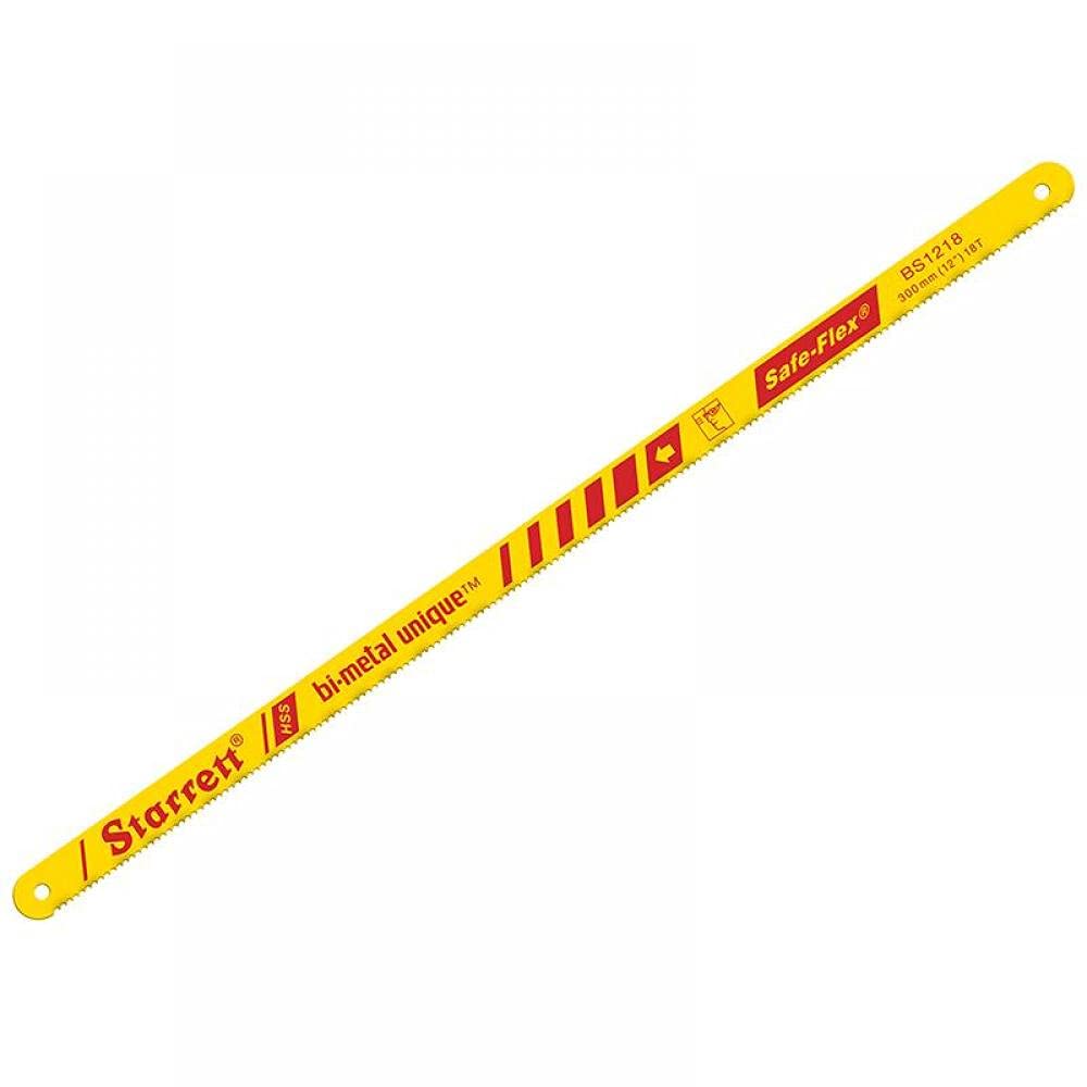 Starrett Kbs1218-100 Bi-Metal Unique Safe-Flex Hacksaw Blade 300Mm (12In) X 18 Tpi Pack 100
