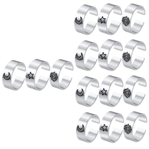 Anneau de poing vintage CALLARON bague femme acier au titane silver