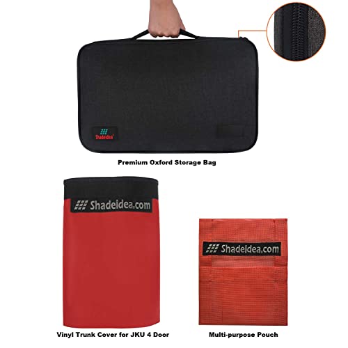 Image of Tonneau Cover for Jeep Wrangler Back Trunk Cargo Cover JK 4-Door, Red