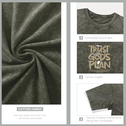 Image of BINTEHGS God Christian T Shirts for Men Jesus Faith Shirt Acid Wash Oversized Tees Bible Verse Graphic Vintage Tshirt