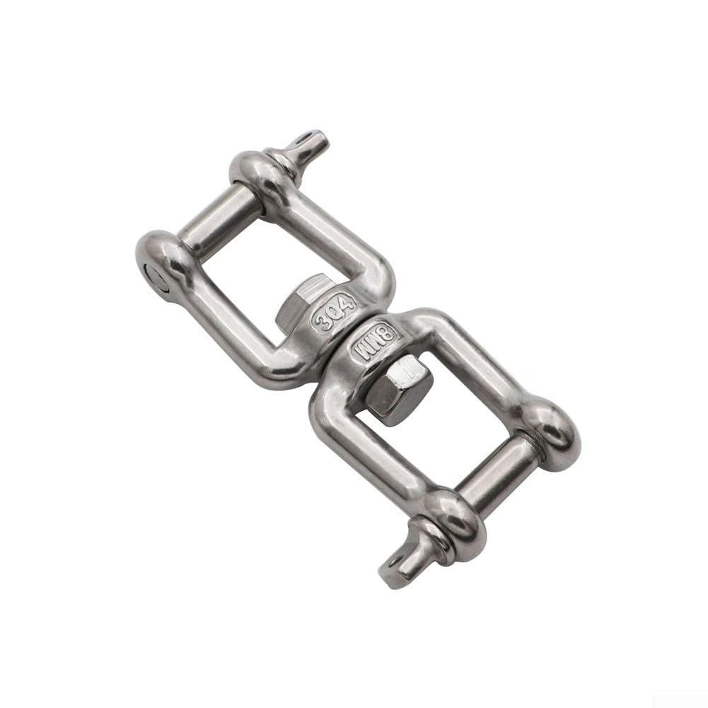 Honseadek Anello di collegamento girevole in acciaio inossidabile, hardware per sartiame marino con gancio rotante a scatto per catena di ancoraggio per barche, clip di sollevamento resistente, (20 mm