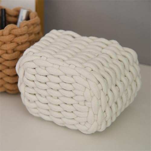Cesta tejida a mano artesanal de algodón premium para mesa 6