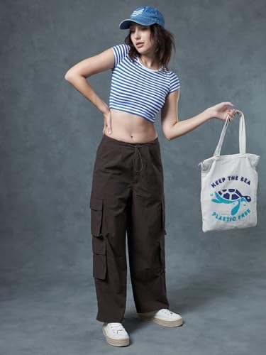 Image of Bewakoof Women's Relaxed Fit Mid Rise Pants