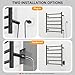 AquivaCoast Towel Warmer Rack, Heated Towel Racks for Bathroom, Wall Mounted Towel Warmer, Stainless Steel 6-Bars Drying Rack with Intelligent Touch Screen Timer, Matte Black