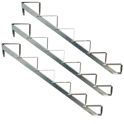 Limons de marche escalier bois galvanisé haute résistance 6 marches hauteur 110 cm de qualité