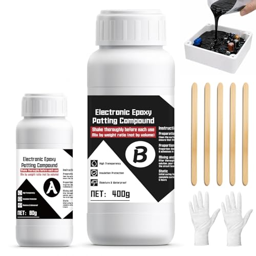 Gel isolant électrique noir 480g étanche pour circuits imprimés et cartes de commande