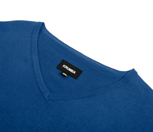 Krumba Mens Plus Size Sweater: Cotton V Neck Big Tall Oversized Long Sleeve Pullover3