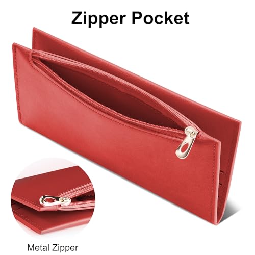 Image of Tipmile Slim Wallet for Women, RFID Blocking Credit Card Holder | Thin Compact Bifold Wallet with Zipper, Ladies Gift
