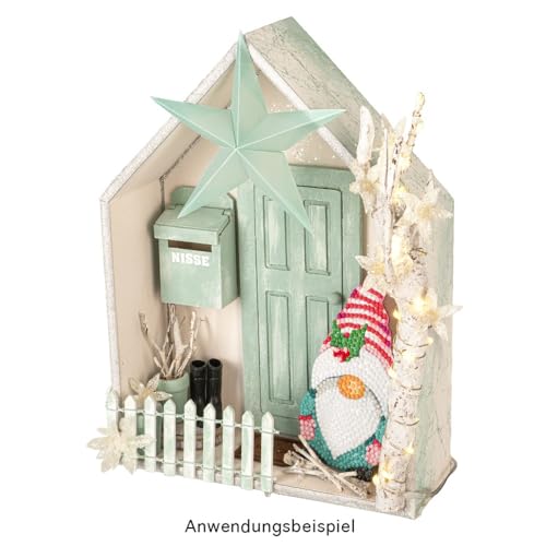 Ideen mit Herz Mini-Holzzaun | 90cm lang | zuschneidbar | kleiner Zaun zum Basteln & Dekorieren | Miniatur-Zaun für Modellbau, Puppenhaus, Terrarium, Garten, Blumentopf (Design 2 | 5cm hoch | weiß)
