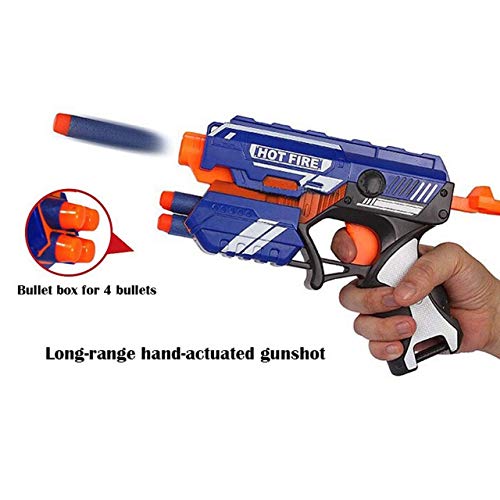 Image of MKY Blaze Storm Manual Soft Bullet Shooting Gun Toy with 20 Safe Foam Bullets for Kids (Multi Color,Pack of 1 Set)