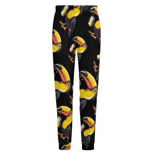 Toucan Beer Drinking Tropical Bird Pajama Pants Men Pj Bottoms Sleepwear Lounge Pant4