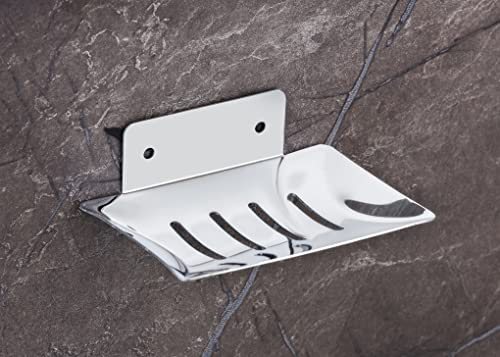 Image of iSTAR Stainless Steel Chrome Finish Square Soap Dish Holder for Bathroom Soap Case for Home (Pack of 1)