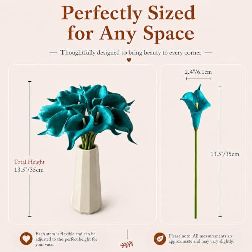 Image of Mandy's 12pcs Teal Calla Lily Artificial Flowers