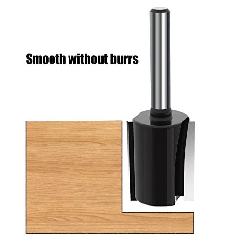 Roocbit Straight Cut Router Bits 1/4-Inch Shank Double Flute Straight Router Bit Set - (1/4, 5/16, 3/8, 1/2, 5/8, 3/4, 1 Inch Diameter) 7Pcs #TOP2