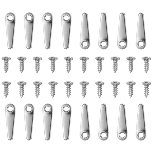 Image of HARFINGTON 100Pcs Picture Frame Backing Hardware Clips with 100Pcs Screws Photo Frame Turn Button Fasteners Backing Clips for Craft Hanging Pictures Drawing, Silver