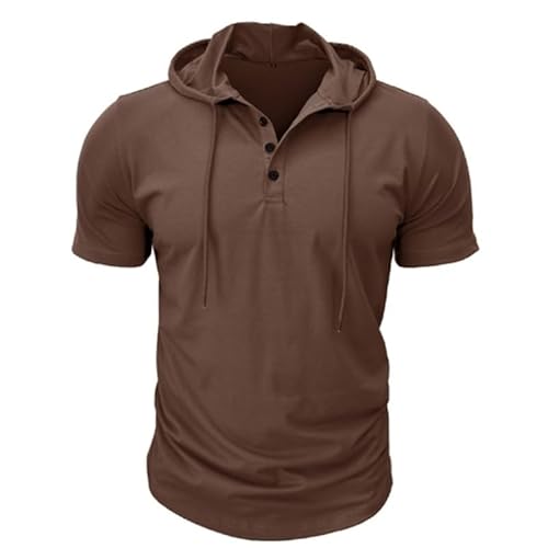 [EPMNTHI] Sports Fitness Men's Short-sleeved T-shirt Hoodie Top Foreign Trade