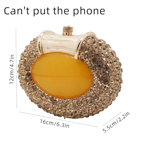 Image of UMREN Women Crystal Oval Shell Evening Purse Bags Luxury Rhinestone Clutch Unique Gems Handbag Bridal Wedding Shoulder Bag