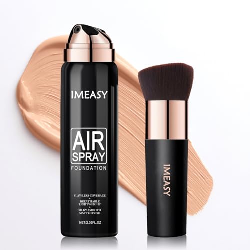 Airbrush Makeup Foundation Spray Flawless Full Coverage Foundation Long-Lasting Breathable & Moisturizing for Older Women Teens and Mature Skin Buildable Coverage for Smooth Radiant Skin (NUDE)