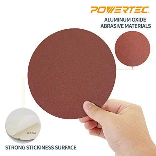 Powertec 110280 6-Inch Psa 240 Grit Aluminum Oxide Adhesive Sanding Disc, 10-Pack #TOP3
