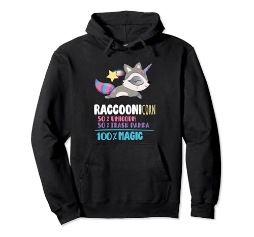 Regalo di Racoonicorn Unicorn Raccoon Trash Panda Felpa con Cappuccio