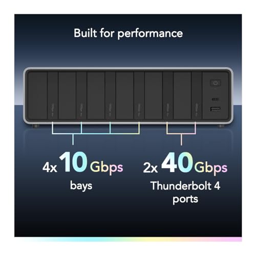 Image of Lexar Professional Workflow Docking Station LPWF800N 6 Bay Thunderbolt 4 | 6 Modular Bays, Thunderbolt 4 Uplink, 140W Gan Power, Aluminum Housing with Cooling Fan