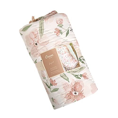 Crane Baby Activity Mat, Infant And Baby Quilted Playmat For Boys And Girls, Pink Floral, 40” X 40” #TOP1