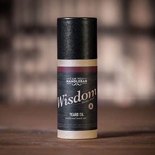 Wood Scent Premium Beard Oil for Men - Wisdom (Woodsy & Citrus Scent) Beard Oil | 1 Oz Dropper Top Amber Glass Bottle