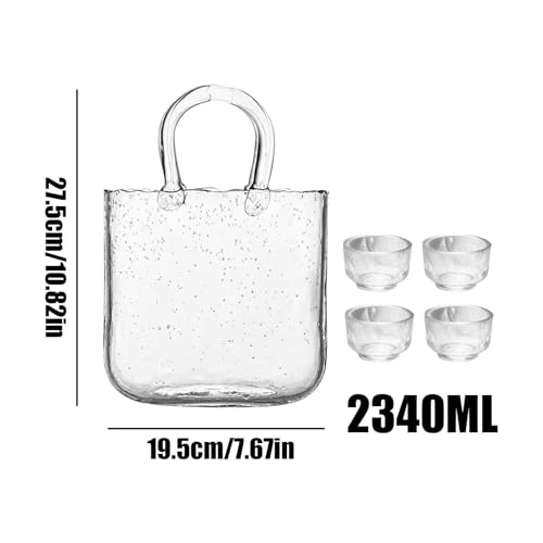 Vasos para beber agua sin rellenar recipiente de 2,34L forma de bolso para cenas largas 6