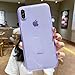 iPhone Xs Max Case Clear,[Shock Absorption Absorber Designed]+Premium Flexible Silicone TPU Bumper, Slim Fit Crystal Cover Cases Anti-Scratch Full Protective Soft Transparent Case-Purple