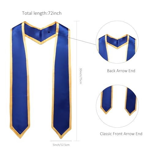 image for Ftyfty Unisex Adult Graduation Honor Stole Classic End With Trim 72