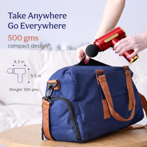 Image of SMAX Massage Gun for Pain Relief | Body Massager Machine for Back, Neck, Shoulder & Full Body | Deep Tissue Muscle Massager | Portable Cordless Electric Massage Gun with 4 Massage Heads | Type-C Rechargeable