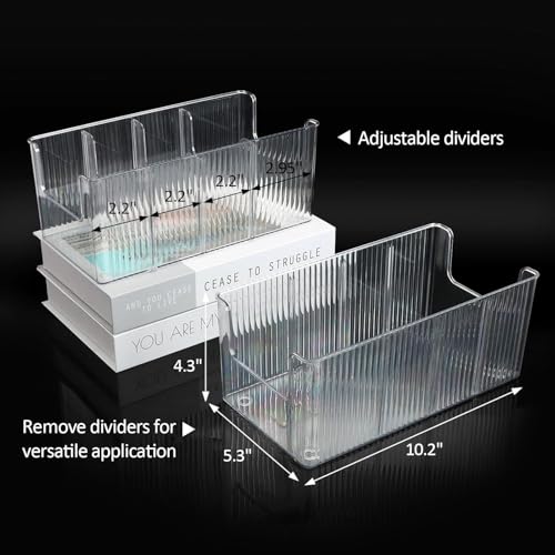 Image of 1 Pack Acrylic Belt Organizer - with Adjustable 4 Compartments & Stackable Design, Clear Storage for Closet and Drawer Organization, Display Case Pantry Cabinet Organizers for Ties,Socks (1)