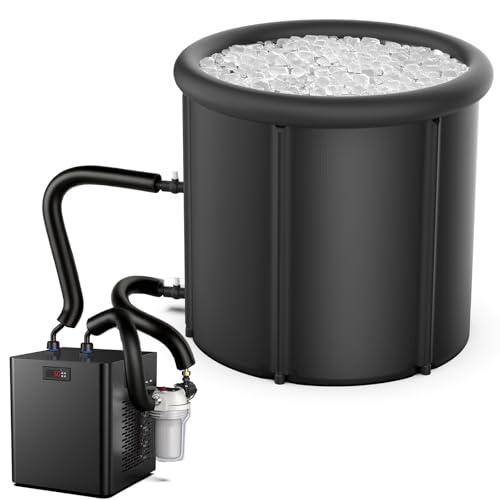 Ice Bath Chiller & Cold Plunge Tub Kit, 1/3 HP Cold Plunge Chiller with External Filter & Pump, 100Gal Ice Pod, Cold Plunge Tub with Water Chiller for Cold Therapy